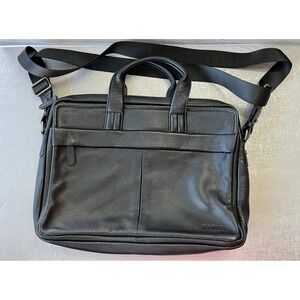 Banuce Leather Black Briefcase Laptop Case
